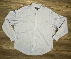 Lauren Ralph Lauren Men's Light Blue Button Up Long Sleeve City Business Holiday